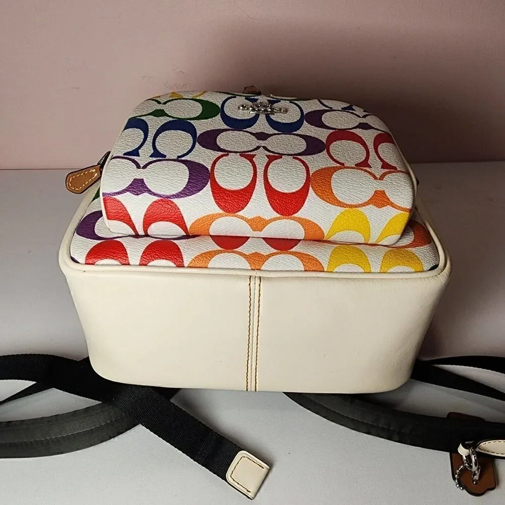 NWT COACH CK377 MINI COURT BACKPACK RAINBOW SIGNATURE PRIDE